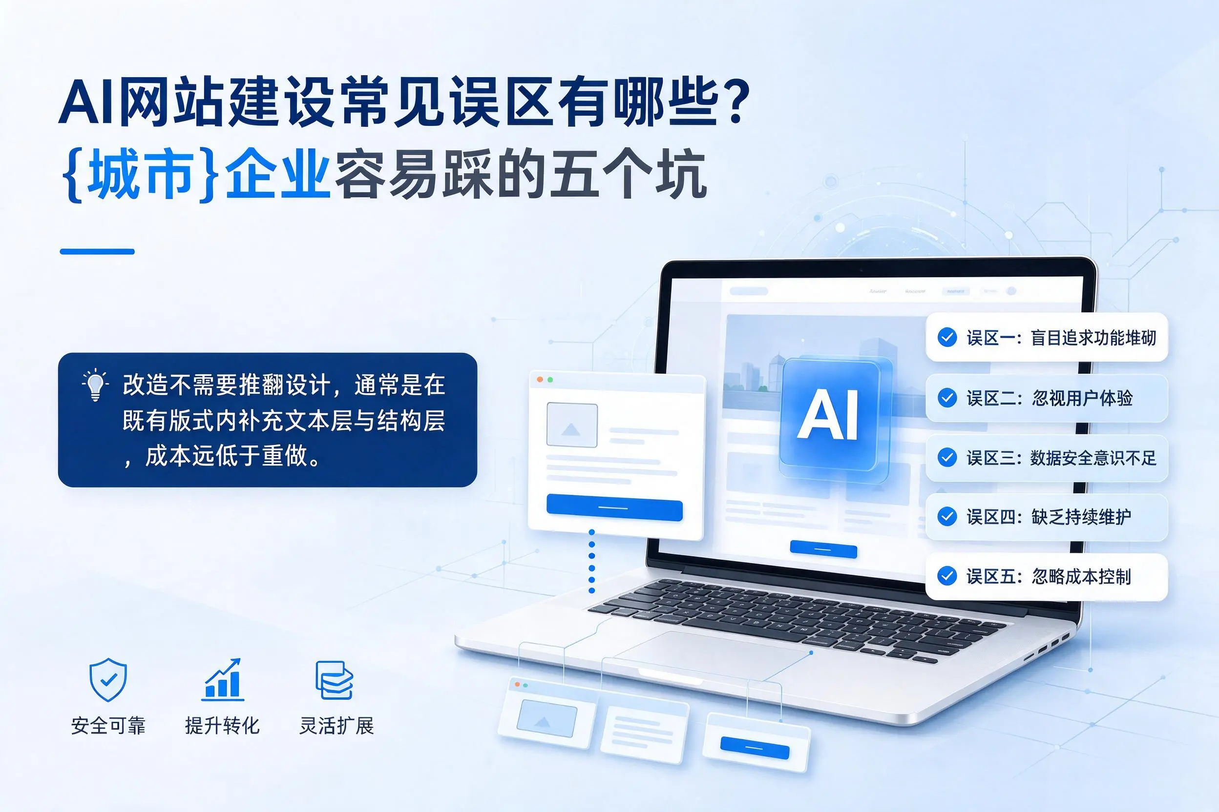 AI网站建设常见误区有哪些？怒江企业容易踩的五个坑