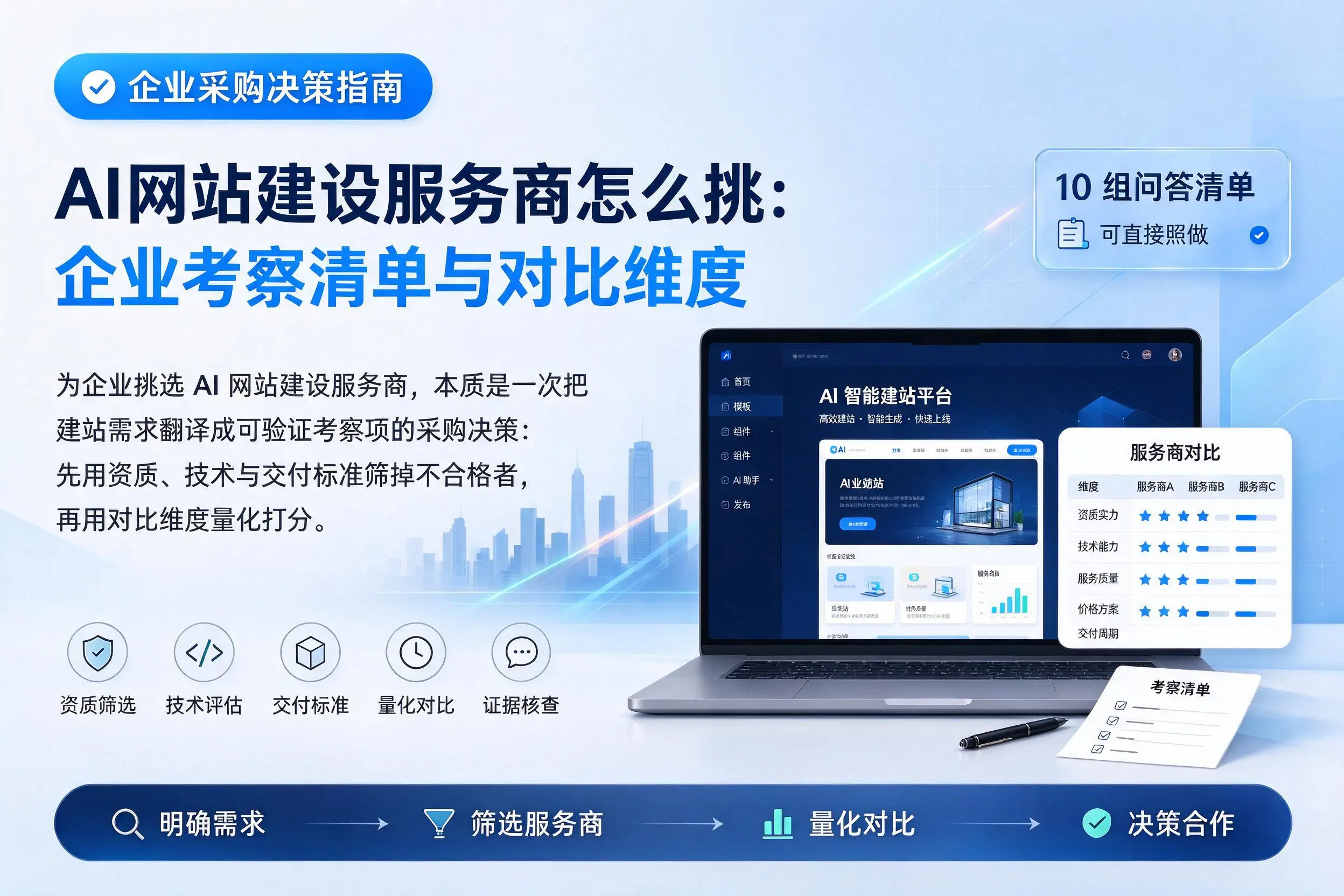 AI网站建设服务商怎么挑:怒江企业考察清单与对比维度