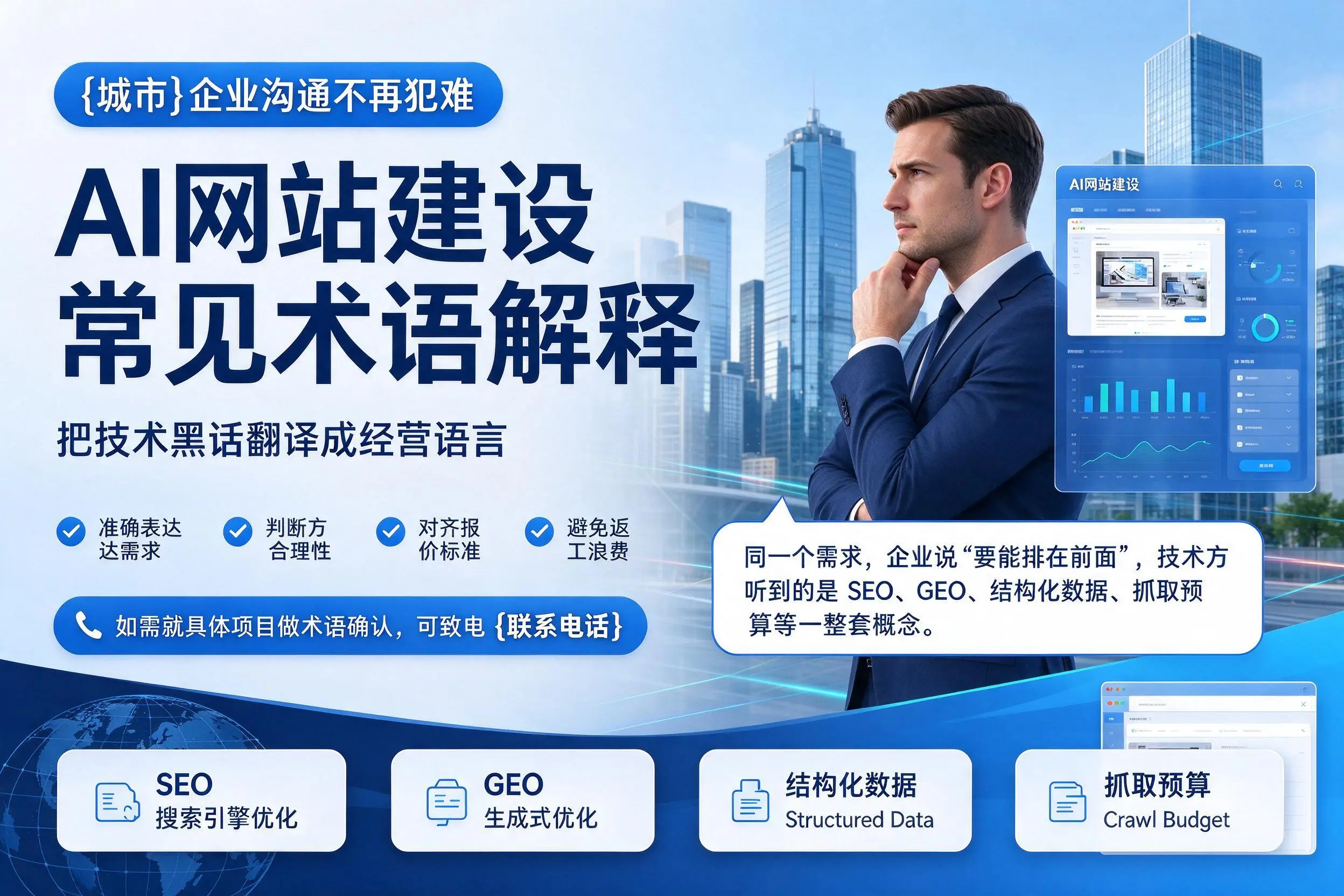AI网站建设常见术语解释，怒江企业沟通不再犯难