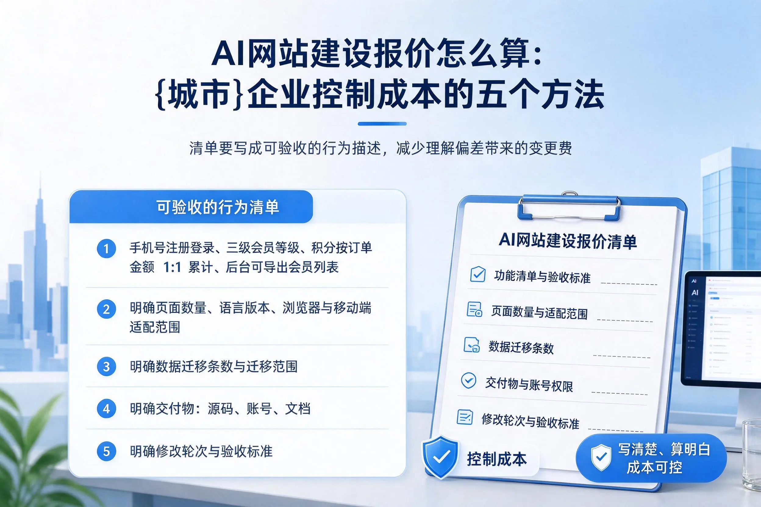 AI网站建设报价怎么算:怒江企业控制成本的五个方法